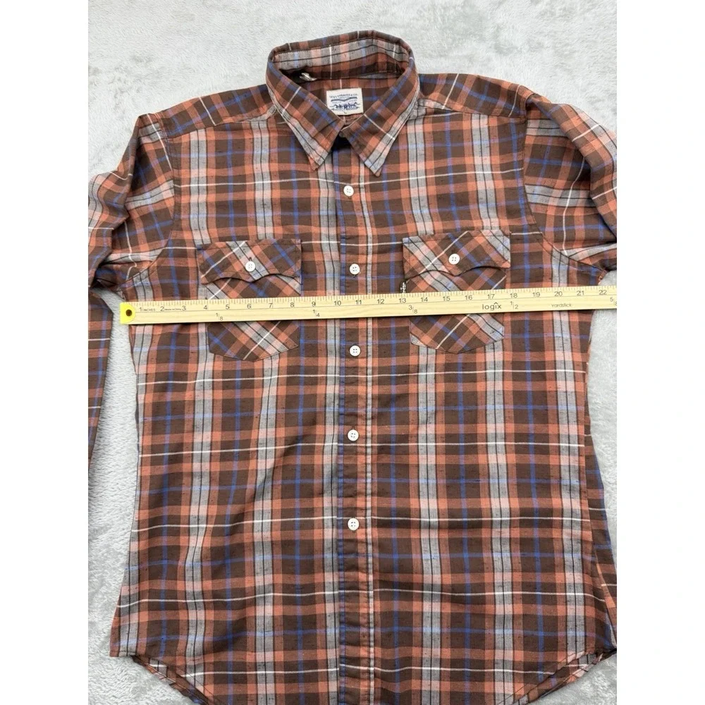 Vintage Levi's Plaid Long Sleeve Flannel Shirt Men's Size Large Made In USA